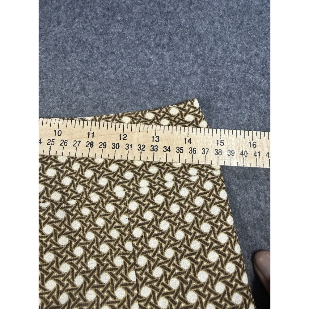 Talbots Petites Brown‎ Geometric Cane Print A-Line Skirt Size 4P